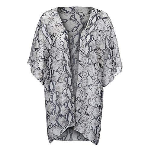 Chiffon Shawl Leopard Print Kimono Cardigan Top Cover Up Blouse Beachwear Women