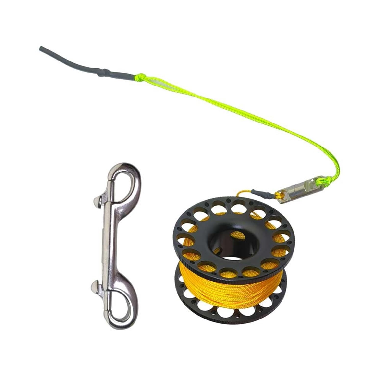 Dive Finger Reel, Finger Spool Aluminum Multicolor 30m/100ft Bolt Snap Cave Wreck Drift(Black)