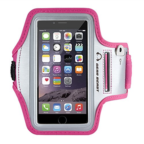 Gear Beast Sport Gym Running Armband with Key Holder and Reflective Safety Band for iPhone 6s, 6, Galaxy S7, S6, S6 Edge, S5, Motorola Moto G, Moto E, Moto X, Droid Maxx, Droid Turbo, Other