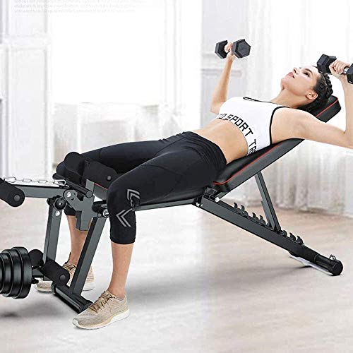 COLOM Exercise Bench Foldable,Weight Bench with Leg Extension and Leg Curl,Comfortable Padding,Multi-Adjustable Backrest Sit Up Bench for Home Gym Fitness