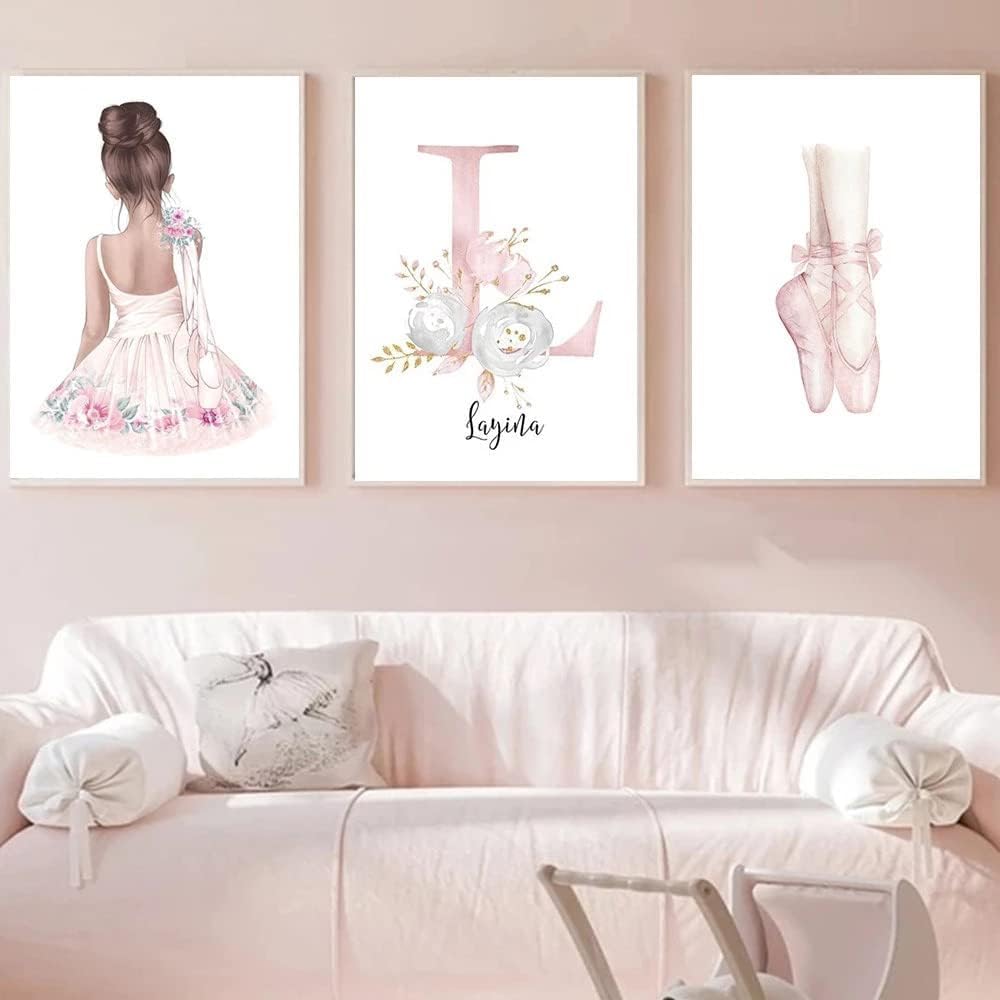 Youihom - Lote de 3 cuadros personalizables para niños, diseño de lienzo decorativo para dormitorio, decoración de pared, regalo para bebe niño sin marco (YHH011-50 x 70 cm)