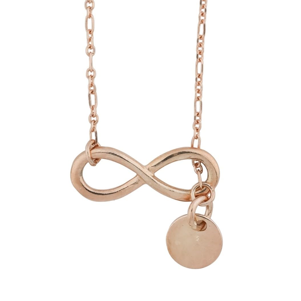 925 Sterling Silver Infinity Necklace with Round Charm Pendant | Minimalist Silver Jewellery for Women | Elegant Link Chain Necklace Gift for Anniversaries & Birthdays-image-39