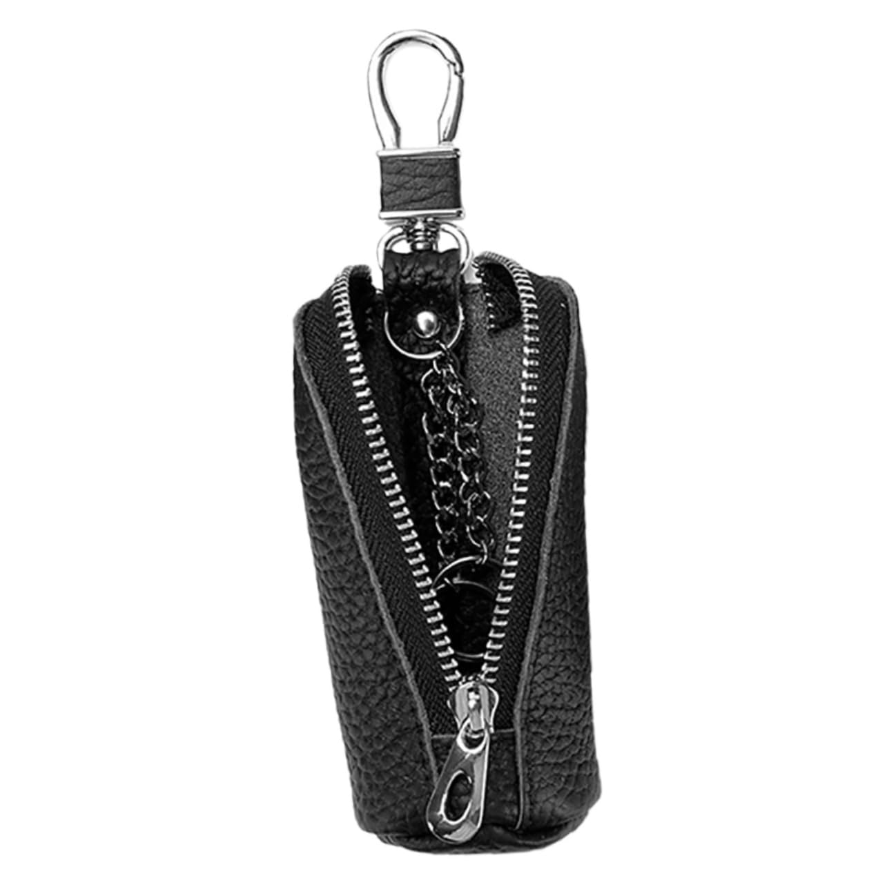 LIFKOME 4pièces Porte-clés Cuir Avec Pour Clés De Voiture Étui Zippé Pratique Et Accessoire De Rangement Avec Et Chaîne Intégrée