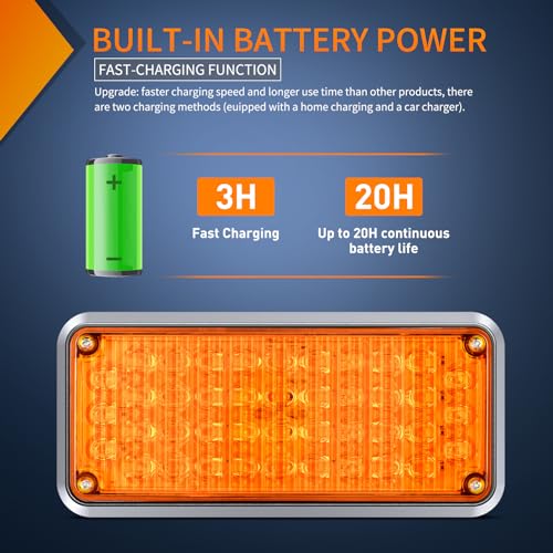 Image of Nilight 2PCS 42LED Amber Magnetic Strobe Lights Surface Mount Waterproof