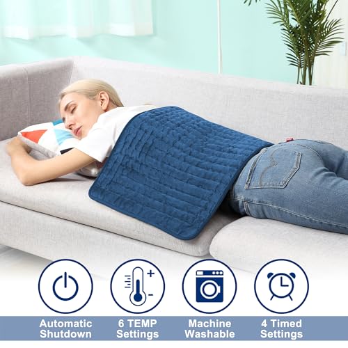 Image of 33x17 Inch Electric Heating pad for Back Neck Shoulder Knee Arms Legs- Electric Heat Pads with 6 Heat Settings & Auto Shut Off &Dry /Moist Heat Heating Pad for Birthday Mother Father Girl Men Women