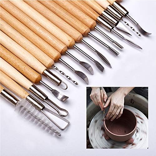 YAGSUW Clay Sculpting Tools Set of 38 with Bag, Wooden Handle Pottery Carving Tool Kit for Beginners Professional Art Crafts Schools and Home Safe for Kids 4 51Wv40mtppL. AC
