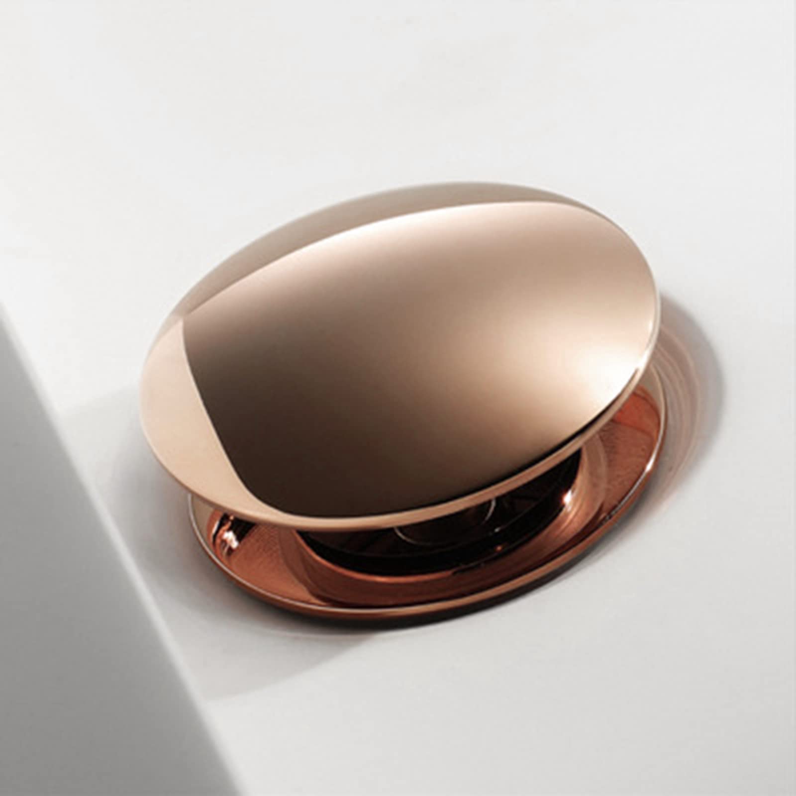Tapon Lavabo Click Clack Universal,Oro Rosa,TapóN DesagüE Lavabo,Desague Lavabo Sin Rebosadero,Con Cesta De Filtro,Cobre Completo,Empuje El Resorte Para Drenar,oro Rosa B