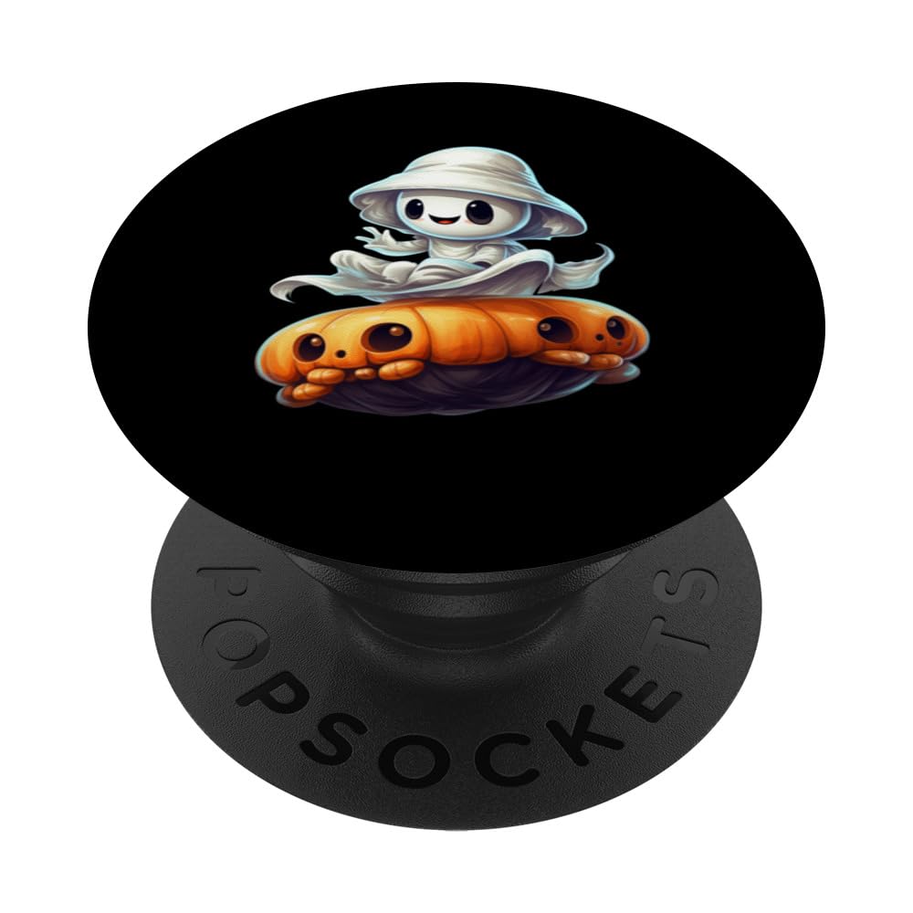 Alien Ghost Tshirt Alien Spaceship Aircraft Addiction Lovers PopSockets Swappable PopGrip, Black