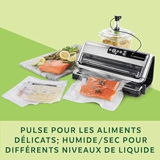 FoodSaver machine sous vide automatisé et professionnel | compartiment de rangement pour rouleau et cutter | fonction marinade | inclus sacs de mise sous vide assortis [FFS006X]
