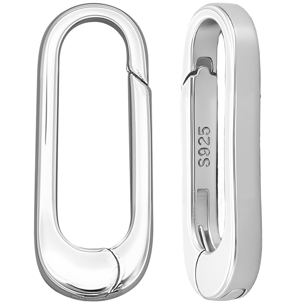 SUNNYCLUE 1 Box 3 Größen 925 ovale Federverschlüsse Aus Sterlingsilber Metall Federtorringe Karabinerhaken Schnappverschlüsse Für Armbänder Große Klemmverschlüsse Für Halsketten Verbindungsstücke Für