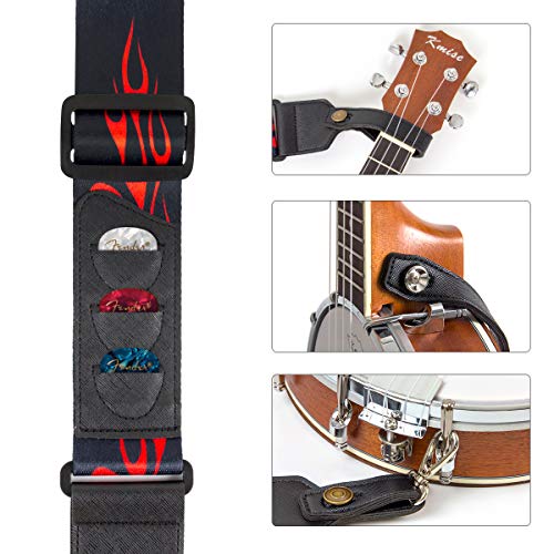 Kmise Banjolélé Banjo Ukulélé de concert, 4 cordes, 58,4 cm, Banjo avec housse de transport, accordeur, micro, bandoulière multifonction, cordes, médiators, chevalet, règle, clé Concert 23 inch MI2423 - Les Beatles, Paul McCartney, John Lennon, RIngo Starr, George Harrison Kmise Banjolélé Banjo Ukulélé de concert, 4 cordes, 58,4 cm, Banjo avec housse de transport, accordeur, micro, bandoulière multifonction, cordes, médiators, chevalet, règle, clé Concert 23 inch MI2423 – Image 8