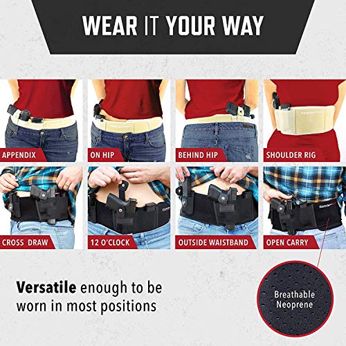Gun Holsters For Deep Concealed Carry, Belly Band Pistol Holster For Men & Women By Comforttac, Belt Fits Smith And Wesson, Ruger, Shield, Glock - Firearm Accessories For Most Pistols And Revolvers #TOP4