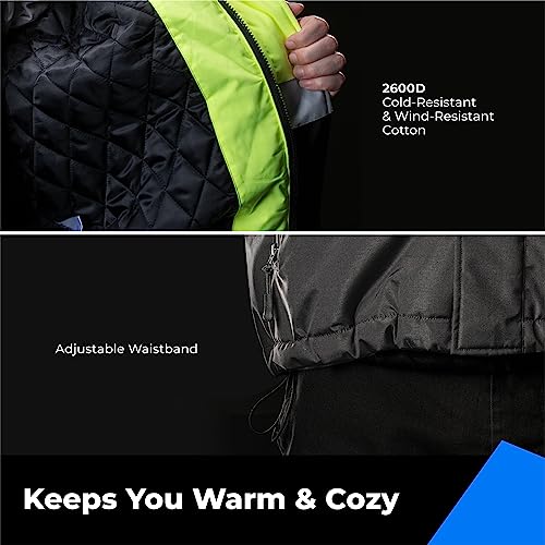 image for toolant Reflective Waterproof Safety Jacket for Men - High Visibility,