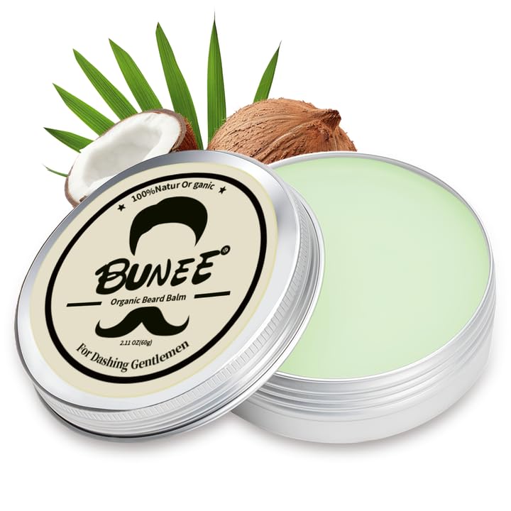 Bartbalsam für Männer60g,Bart Styling Pomade für Männer,Beard Balm formt, Pflegt, Bartwichse Schnurrbart &Vollbart Styling,Einen Duft mit Noten von Eau de Cologne und Sandelholz（Gelb）