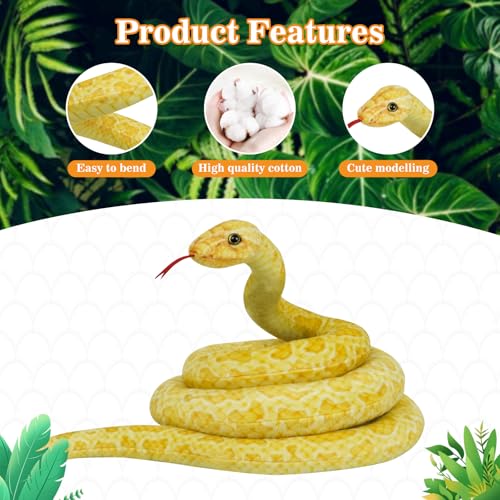 AYSYR Schlange Kuscheltier Große Baumwolle für Kinder - Kuscheltier Schlange Emulation,Schlangen Kuscheltiere für Jungen Mädchen,Snake Prank Requisiten,Schlangen Spielzeug(200 cm/78.7 in)