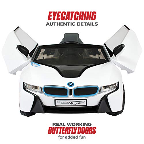 Rollplay 6V BMW I8 Kid's Ride-On Car - for Boys & Girls Ages 3 & Up - Battery-Powered Ride On Toy- White - Thumbnail 3