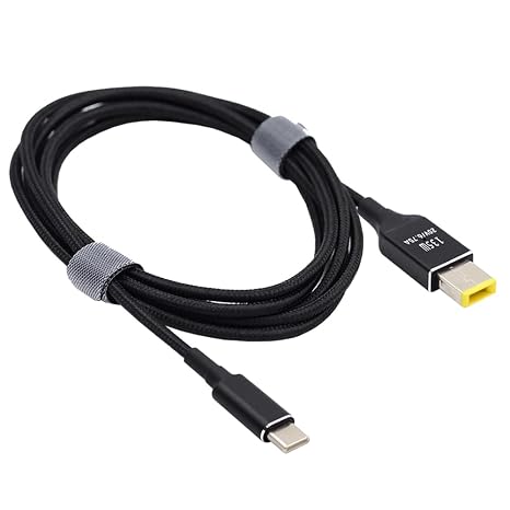 JSER 135W Type-C USB-C Cable to DC Rectangle 11.0 * 4.5mm Power PD Charge Cable for Thinkpad X1 Legion Y7000P Laptop DC20V 6.25A