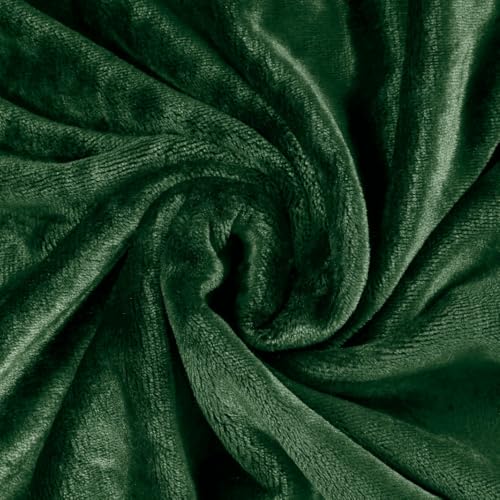 Image of Abrazo AC Blanket | 300 GSM Lightweight Super Soft Cozy for Bed, Sofa, Couch, Travel & AC Room | Double Bed 220x240 cm | Solid Color | Breathable All-Season Comfort (Green)