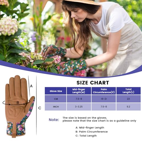 Image of Gardening Gloves for Women, Breathable leather Garden Gloves with Grip