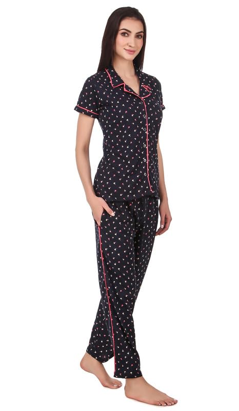 keoti * Women's Cotton Printed Button Down Shirt & Casual Style Pyjama Set-picture-34