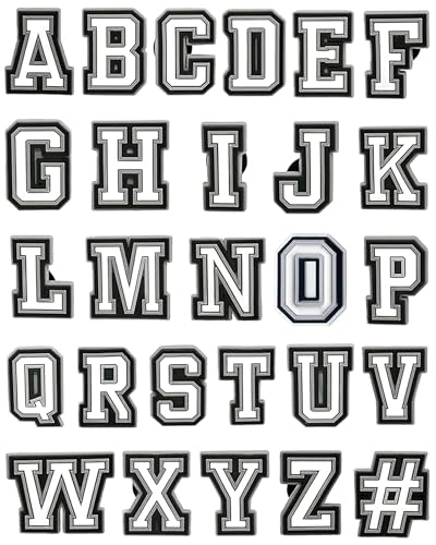 vshougou 27pcs Letter Charms for Shoe Decoration Alphabet ABC-Z Letter DIY Cute Shoes Pins for Teens Men Women