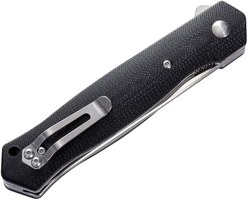 Miniatura 5 de MASALONG Cuchillo plegable táctico de acero D2 de precisión afilada para exteriores (negro G10)