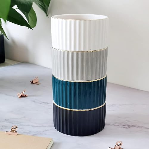 Miniatura 6 de CROWNOS Soporte de clip de papel para escritorio, soporte de clip de cerámica, organizador dispensador de clips de papel de escritorio de oficina,