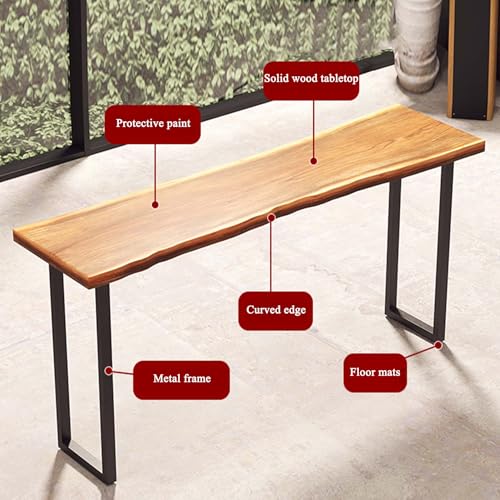Table à café rectangulaire en bois massif 120cm gain de place
