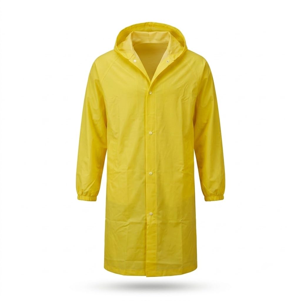 𝐄𝐯𝐞𝐫𝐲𝐝𝐚𝐲 𝐄𝐬𝐬𝐞𝐧𝐭𝐢𝐚𝐥𝐬 | 𝟏 𝐘𝐞𝐚𝐫 𝐖𝐚𝐫𝐫𝐚𝐧𝐭𝐲 | Long Waterproof Raincoat for Men & Women, Hooded PVC Rain Jacket, Reusable Rain Wear for Bike Riding & Outdoor Use-image-44