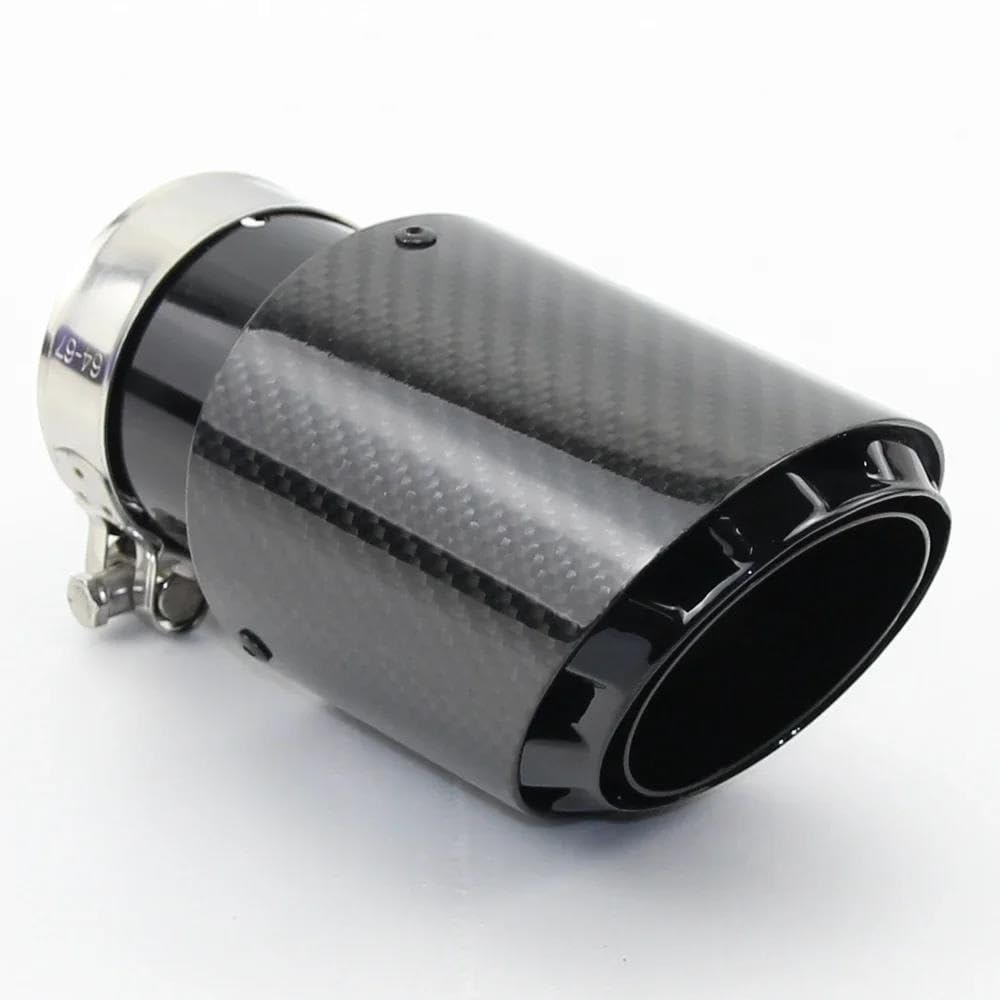 Tuyau d'échappement 1Pcs Tuyau D'échappement Silencieux Queue Gorge Acier Inoxydable Avec Fibre Carbone Noir 89/101/114mm Modifications Voiture À Usage Général Terminal d'échappement(70mm out 89mm)