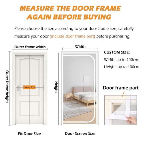 Moustiquaire pour fenêtres et portes stopper les moustiques amovible 90 x 210 cm