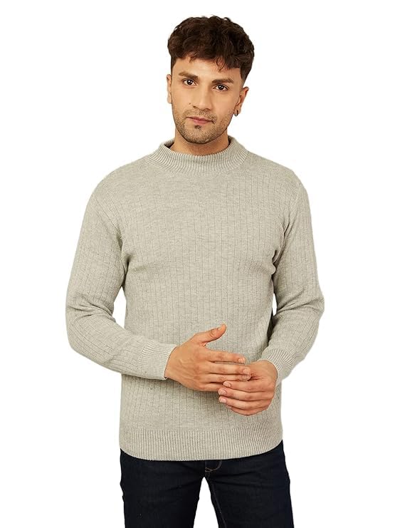 Image of Kvetoo Men High Neck Full Sleeve Winter Woolen Sweater