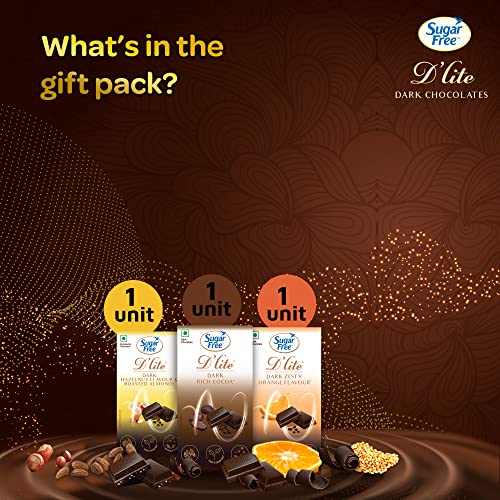 Image of Sugar Free D'Lite The Dark Collection Assorted Chocolate Gift Pack, 120 Grams