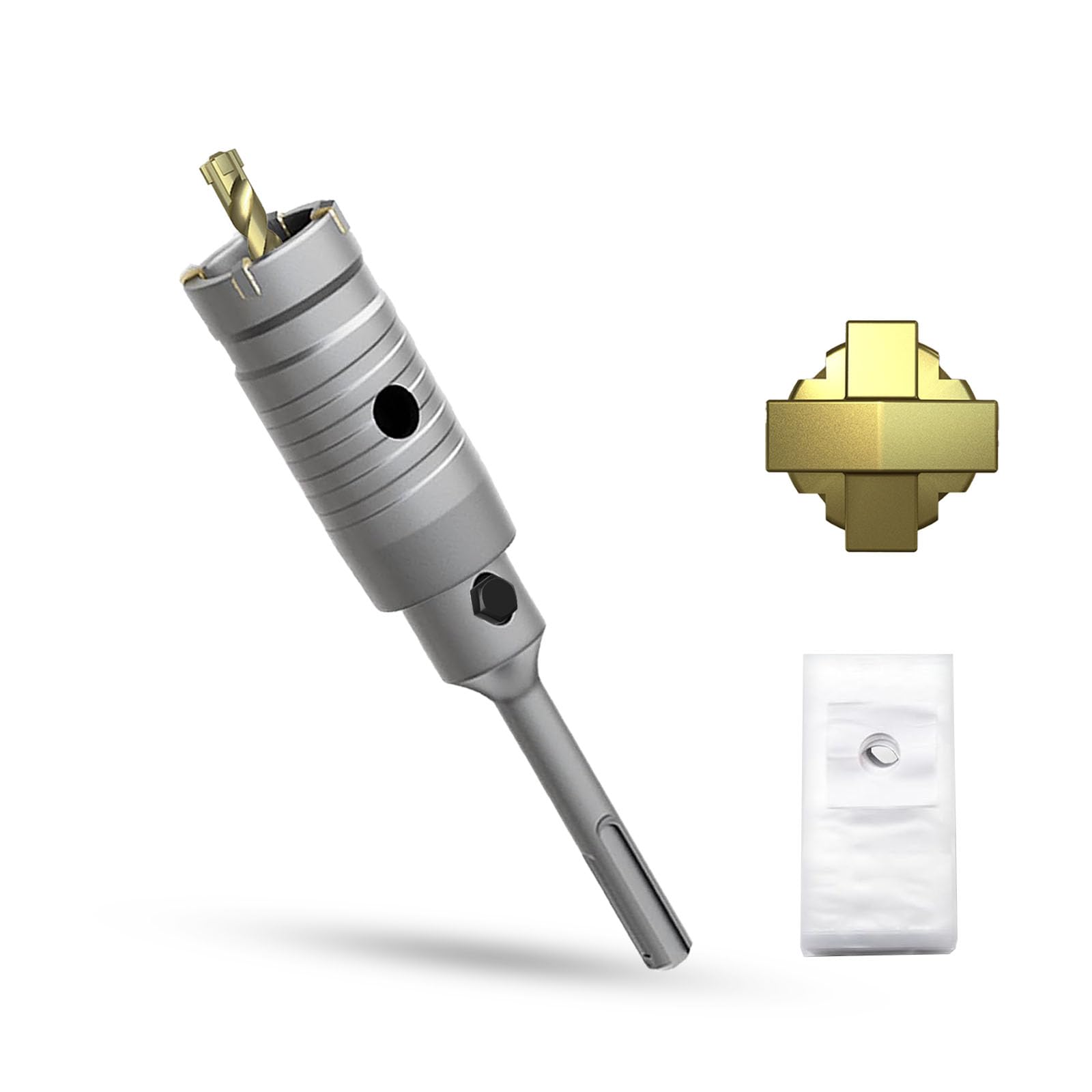 METOTY 1-3/16" Concrete Hole Saw, 30mm Masonry Hole Saw, with 110mm SDS Plus Shank Connecting Rod for Concrete Brick Cement Stone Wall Drilling Home