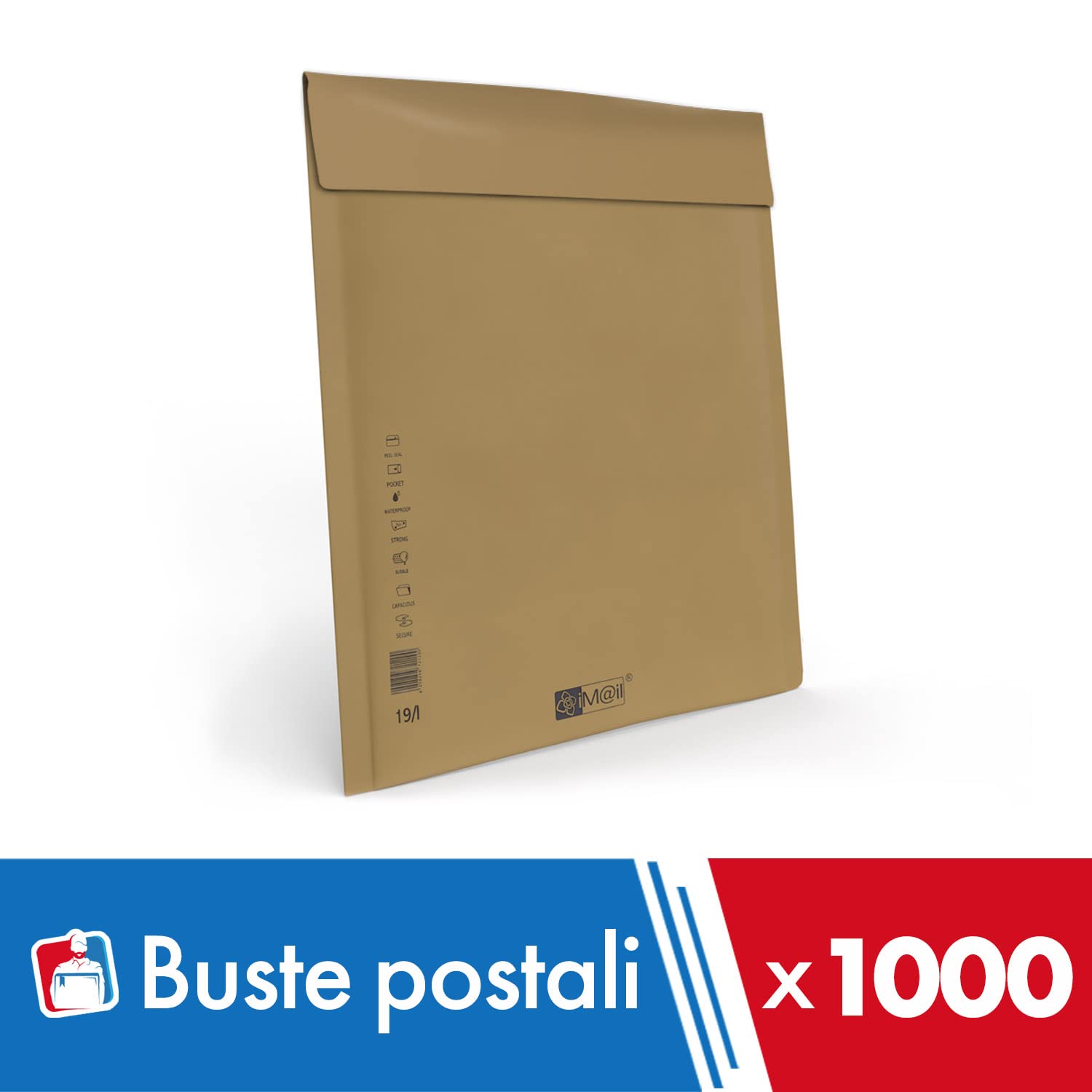IMBALLAGGI 2000 - Buste Postali Imbottite iM@il, Buste Spedizione Imbottite, Ideali per Spedire e Proteggere Oggetti, 30x44 cm - 100 Pezzi