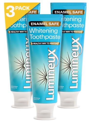 Image of Lumineux Teeth Whitening Toothpaste, Peroxide Free, 3.75 oz, 3 Pack | Enamel safe for sensitive smiles, fluoride free, no alcohol or artificial colors, SLS free, dentist formulated