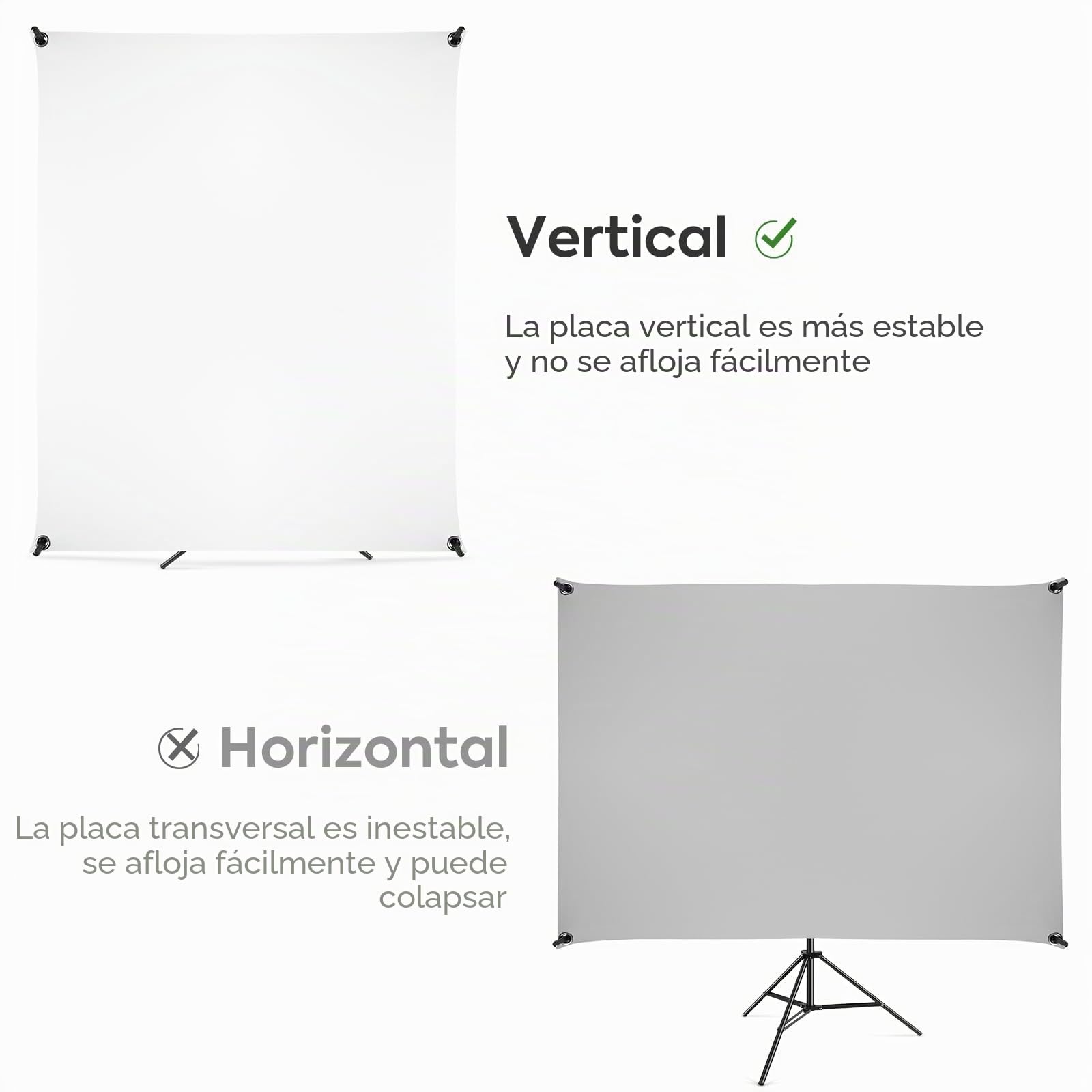 Pantalla blanca con soporte de 1,5 x 2 m, pantalla blanca con fondo ajustable, soporte para streaming, juegos, Chroma Key, estudio fotográfico, grabación de vídeo, fotografía