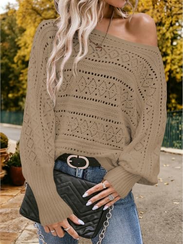 Image of Cakulo Womens Off Shoulder Oversized Pullover Knit Sweater