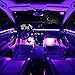EL Wire Interior Car LED Strip Lights, 16.5FT USB Neon Glowing Strobing Electroluminescent Wire Strip with 6mm Sewing Edge, Ambient Lighting Kits for Car Indoor Decoration (Purple)