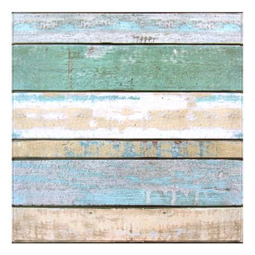 COMSTICKC Naklejki ścienne 3D z efektem drewna Vintage Green 10 sztuk 30 x 30 cm imitacja drewna PVC wodoodporne naklejki