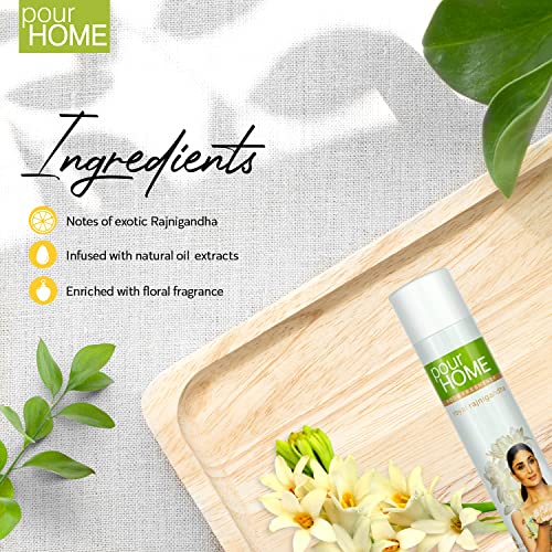 Image of POUR HOME Royal Rajni Gandha Room Air Freshener Spray - 220ML | Long-Lasting Fragrance - Reduces Odours - Suitable for Home & Office