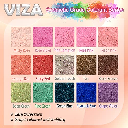 Viza Cosmetic Grade Mica Powder, 40G/1.4Oz Natural Color Pigment Powder For Nails, Lip Gloss, Body Butter, Soap Making, Nail Polish, Eyeshadow, Candle Dye, Bath Bombs - Misty Rose #TOP2