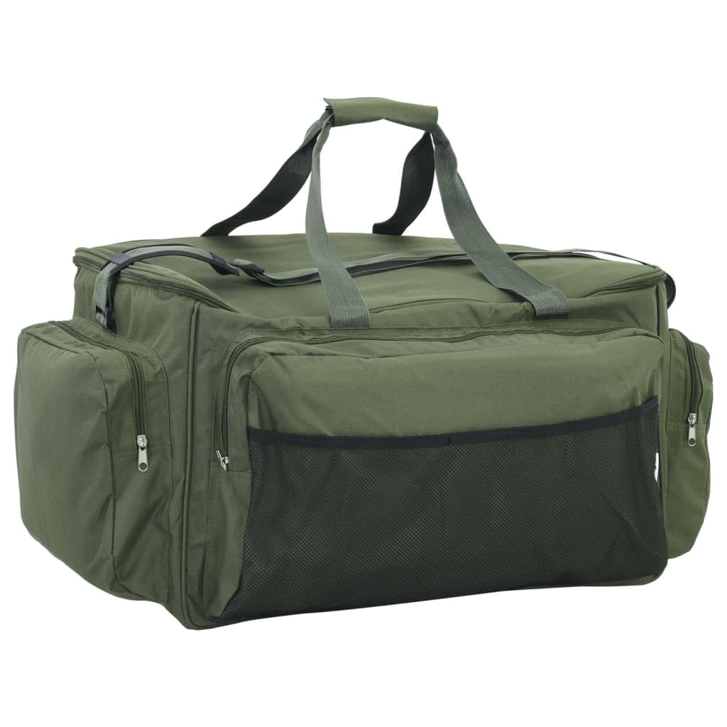Angeltasche Wasserdicht Dunkelgrün Oxford-Gewebe mit isolierender Trennwand, 600D Oxford-Gewebe mit PVC-Beschichtung, viel Stauraum für Angelzubehör, inklusive wasserdichter