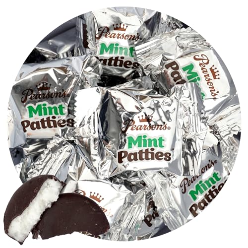 Mint Patties, 4 Pound Bulk Bag (Approx 110 Pieces), Dark Chocolate Peppermint Candy, Individually Wrapped Mint Candy
