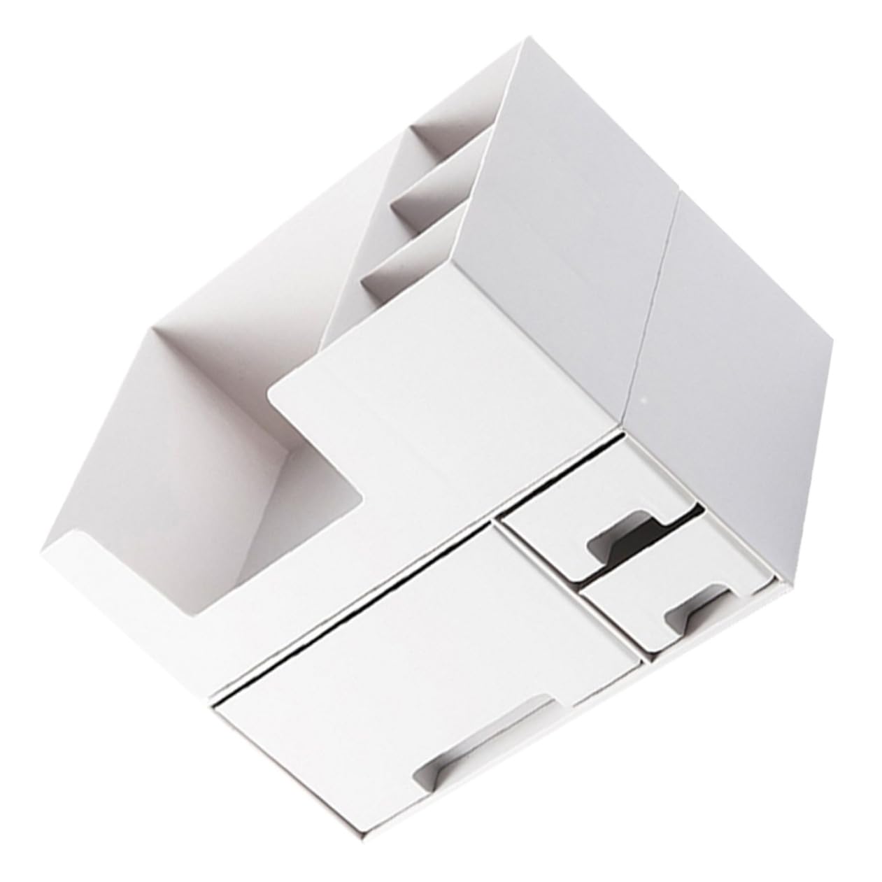 OSALADI Supporto Monitor Cassetto in Plastico Bianco per Ufficio | Contenitore Classificato per Cancelleria e Oggetti Vari, Decorazioni Scuola, Accessori Scrivania per Studenti