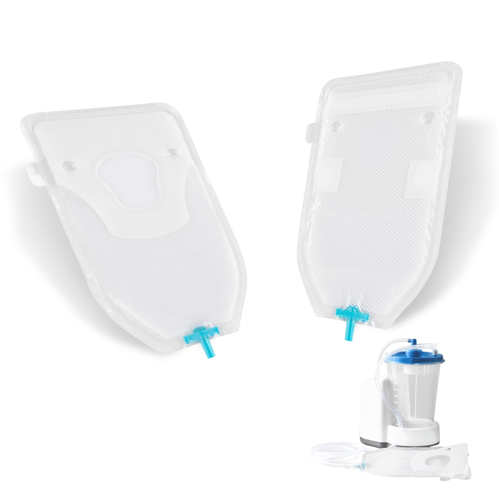 A high-detail scientific illustration showing a cross-section of the new 7-day infusion set adhesive, depicting the breathabl
