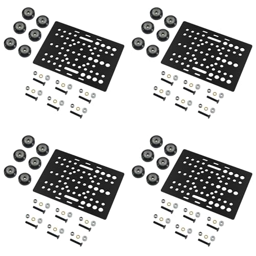 Kit de 4 Plaques de Portique à Fente en V 20-80mm avec Roues Pom pour Guidage Machine CNC et Imprimante 3D