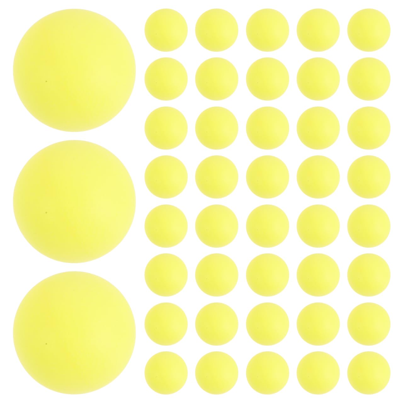 Pelotas de ping pong, color amarillo, 40 mm, sin costuras, juego de 50 bolas ligeras para entrenamiento de tenis de mesa, juegos de fiesta, tumbola y actividades lúdicas en interiores