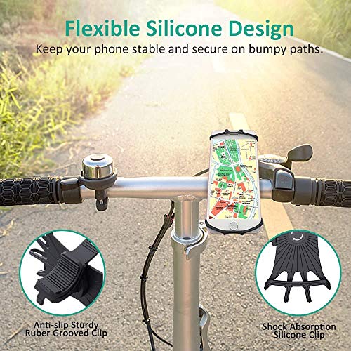 360°Rotation Cycling Bike Bicycle Phone Mount Holder Silicone Handlebar Case for Samsung Galaxy S21 FE, S20 Plus S21+, S22 S21 Ultra, A11 A12 A32 A52 A72, LG Stylo 6 V60 Moto G Stylus 4.0