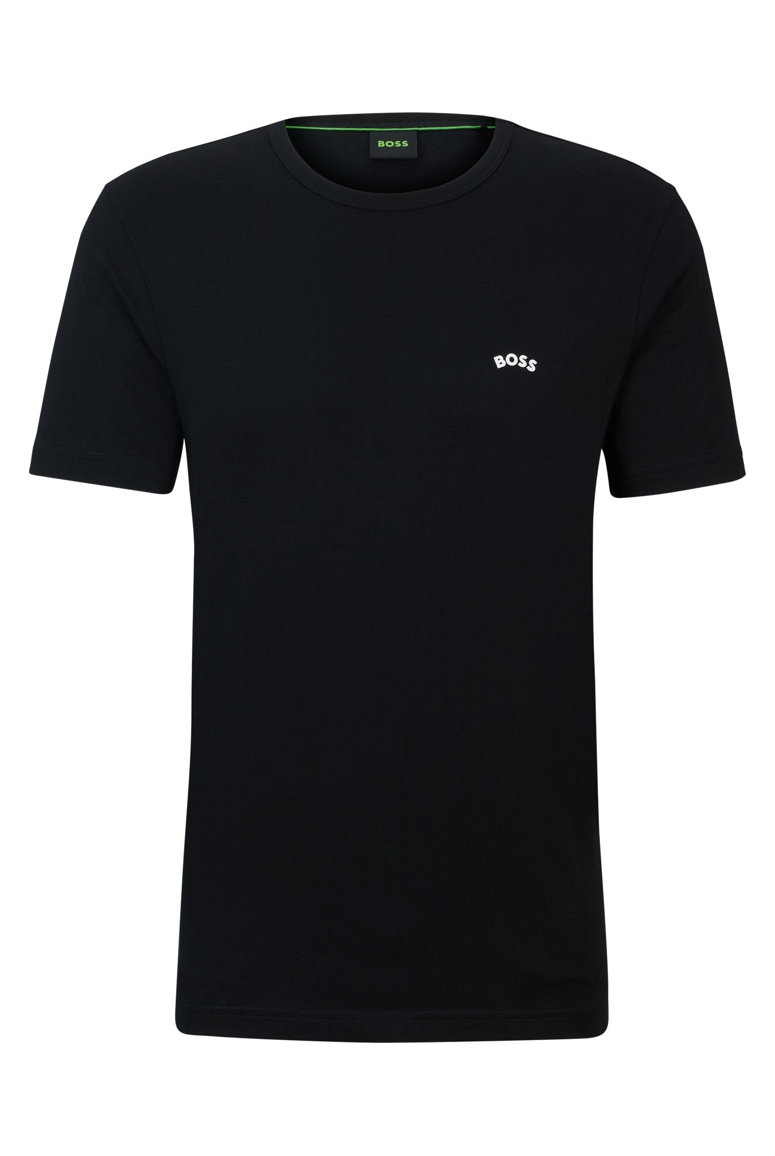 BOSS Men's Tee Curved T-Shirt, Black1, S